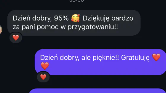 Wiadomość od ucznia po maturze z biologii z wynikiem egzaminu – opinia 14 z 14